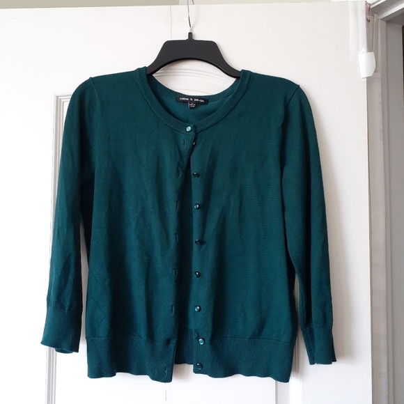 Teal Knit Cardigan - Picture 1 of 5